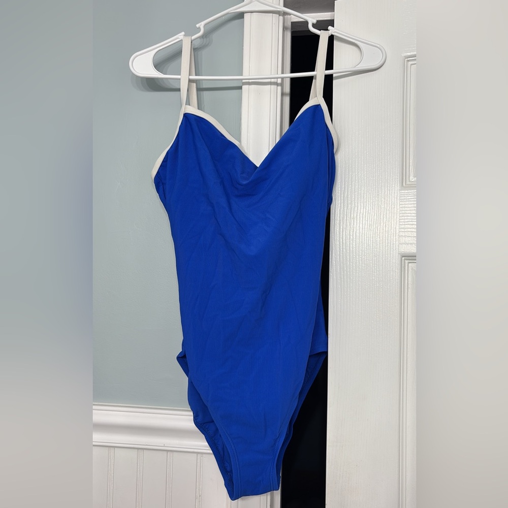 Blue and White Women’s One Piece Swimsuit